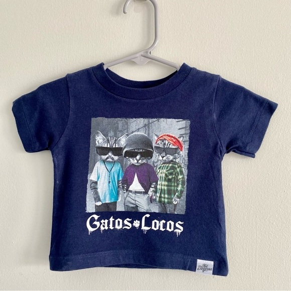 Kid Dangerous Other - Kid Dangerous Gatos Locos Funny Graphic Tee Size 3-6 Months
